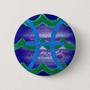 Badge Rond 5 Cm Bouton Poissons