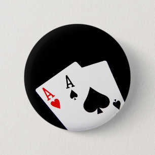 Badge Rond 5 Cm Bouton Poker Aces