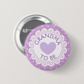 Badge Rond 5 Cm Bouton Polka Dot Polka de coeur violet (Devant & derrière)