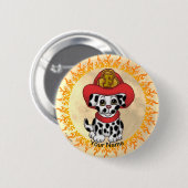 Badge Rond 5 Cm Bouton Pompier Chien Chien Chien Chien Chien Chien (Devant & derrière)
