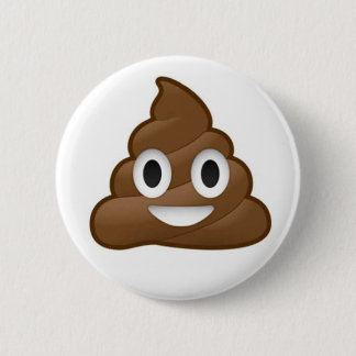 Badge Rond 5 Cm Bouton Poop Emoji