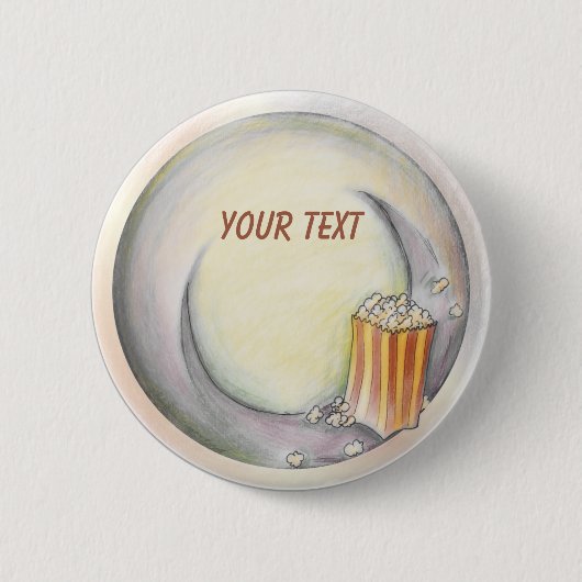 Badge Rond 5 Cm Bouton Popcorn (Devant)