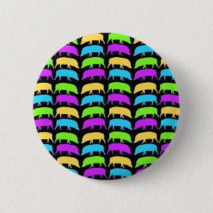 Badge Rond 5 Cm Bouton Porcs multicolores