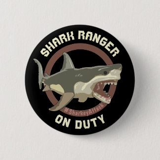 Badge Rond 5 Cm Bouton Portable Sharkey d'Shark "Sharkey Attack"