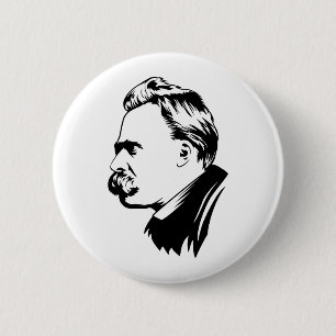 Badge Rond 5 Cm Bouton Portrait Frederich Nietzsche