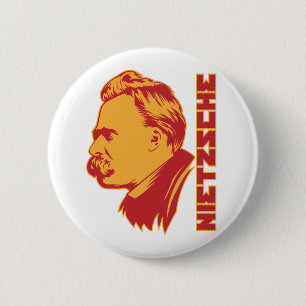 Badge Rond 5 Cm Bouton Portrait Frederich Nietzsche