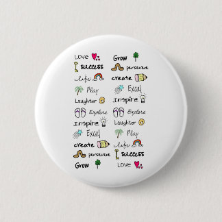 Badge Rond 5 Cm Bouton positif de mots