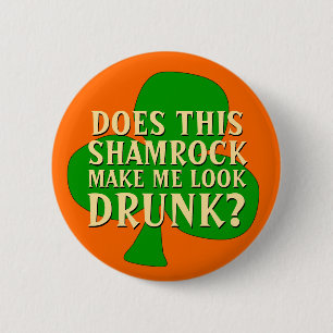 Badge Rond 5 Cm Bouton potable de shamrock du jour de St Patrick