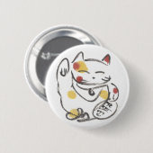 Badge Rond 5 Cm Bouton potelé de Maneki Neko (Devant & derrière)