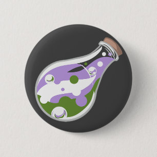 Badge Rond 5 Cm Bouton Potion Pride de Genderqueer