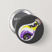 Badge Rond 5 Cm Bouton Potion Pride non binaire (Devant & derrière)