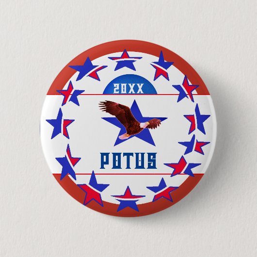 Badge Rond 5 Cm Bouton POTUS du vote de campagne personnalisable (Devant)