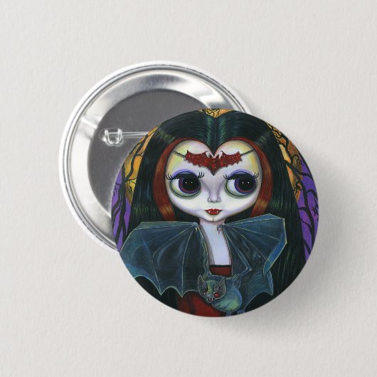 Badge Rond 5 Cm Bouton poupée Vampire (Devant & derrière)