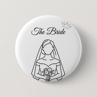 Badge Rond 5 Cm Bouton pour la mariée