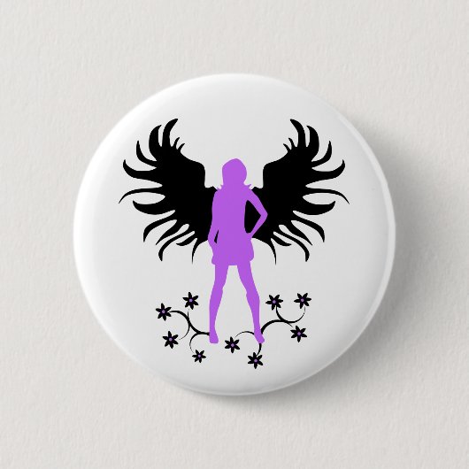 Badge Rond 5 Cm Bouton pourpre d'ange de Goth (Devant)