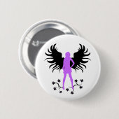 Badge Rond 5 Cm Bouton pourpre d'ange de Goth (Devant & derrière)