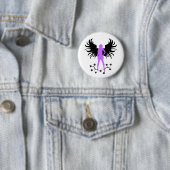 Badge Rond 5 Cm Bouton pourpre d'ange de Goth (En situation)