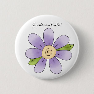 Badge Rond 5 Cm Bouton pourpre de grand-mère de bande dessinée d