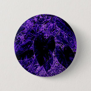 Badge Rond 5 Cm Bouton pourpre de la feuille d'oreille d'éléphan