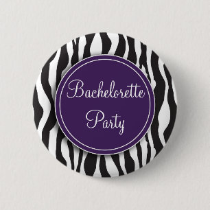Badge Rond 5 Cm Bouton pourpre de partie de Bachelorette