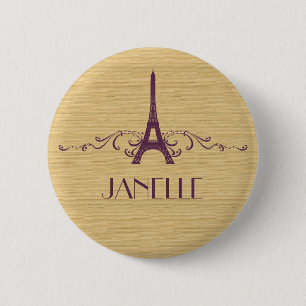 Badge Rond 5 Cm Bouton pourpre français
