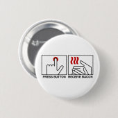 Badge Rond 5 Cm Bouton poussoir RECEPTION BACON Bouton (Devant & derrière)