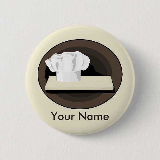 Badge Rond 5 Cm Bouton Précédent de l'épingle du chef (Devant)