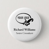 Badge Rond 5 Cm Bouton Précédent de l'insigne de nom rond Logo d'e (Devant)