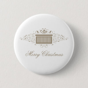 Badge Rond 5 Cm Bouton Présent Les Fêtes, Latte