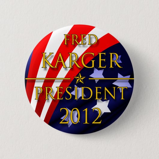 Badge Rond 5 Cm Bouton présidentiel de Fred Karger 2012 (Devant)