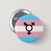 Badge Rond 5 Cm Bouton Pride transgenre (Devant & derrière)
