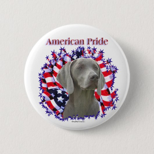 Badge Rond 5 Cm Bouton Pride Weimeraner (Devant)