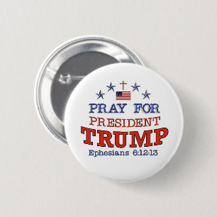 Badge Rond 5 Cm Bouton PRIER POUR TRUMP