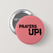 Badge Rond 5 Cm Bouton Prières Haut Pêche (Devant & derrière)