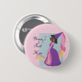 Badge Rond 5 Cm Bouton Princesse (Devant & derrière)