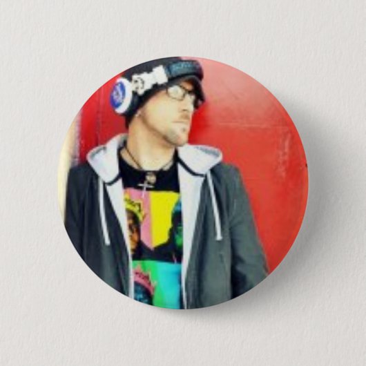 Badge Rond 5 Cm bouton principal du DJ Justin (Devant)
