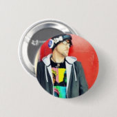 Badge Rond 5 Cm bouton principal du DJ Justin (Devant & derrière)