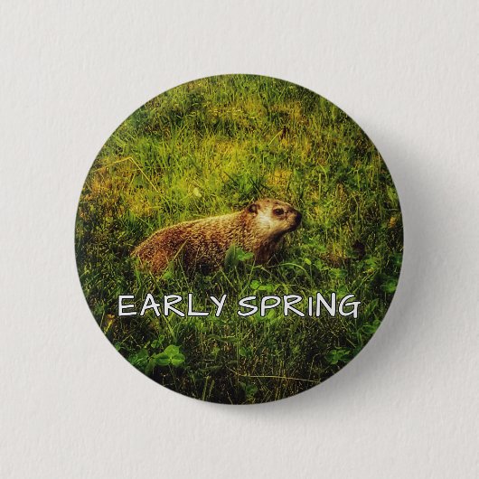 Badge Rond 5 Cm Bouton Printemps précoce (Devant)