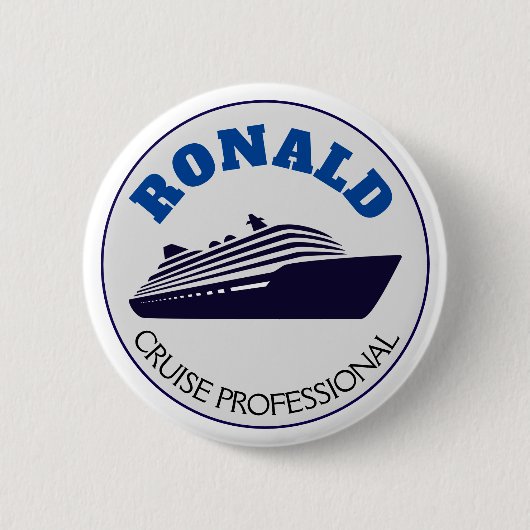 Badge Rond 5 Cm Bouton professionnel de croisière Nom cadeau (Devant)