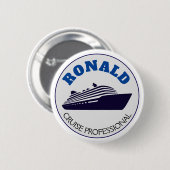 Badge Rond 5 Cm Bouton professionnel de croisière Nom cadeau (Devant & derrière)