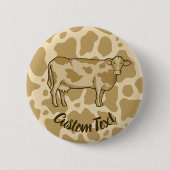 Badge Rond 5 Cm Bouton Profil de vache (Devant)