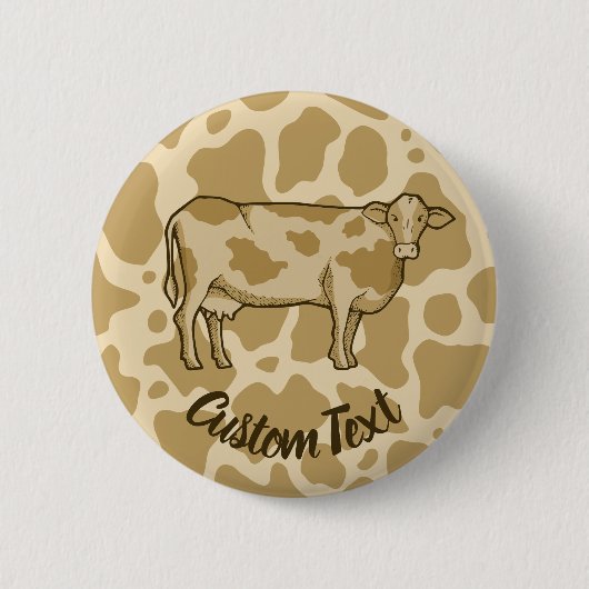 Badge Rond 5 Cm Bouton Profil de vache (Devant)