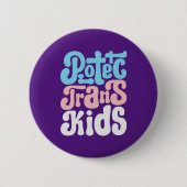 Badge Rond 5 Cm Bouton Protéger les enfants trans (Devant)