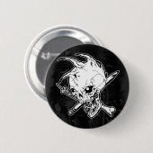 Badge Rond 5 Cm Bouton punk de crâne (Devant & derrière)
