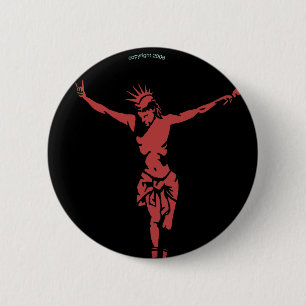 Badge Rond 5 Cm Bouton punk de Jésus