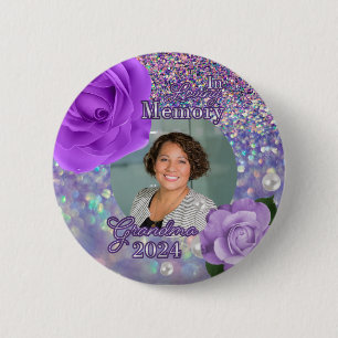 Badge Rond 5 Cm Bouton Purple Memorial pour grand-mère