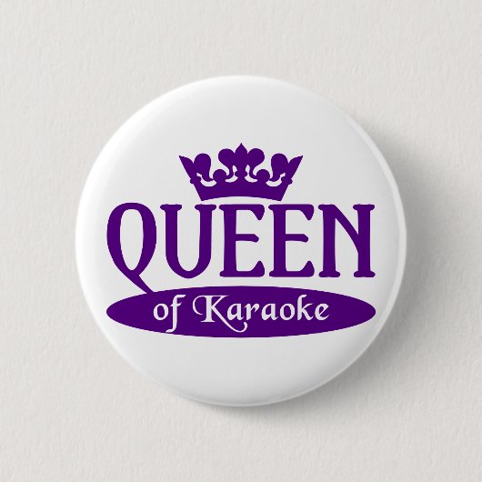 Badge Rond 5 Cm Bouton Queen of Karaoke (Devant)