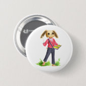 Badge Rond 5 Cm Bouton Rabbit musicien (Devant & derrière)