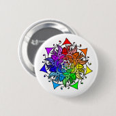 Badge Rond 5 Cm Bouton Rainbow Mandala (Devant & derrière)