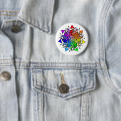 Badge Rond 5 Cm Bouton Rainbow Mandala (En situation)